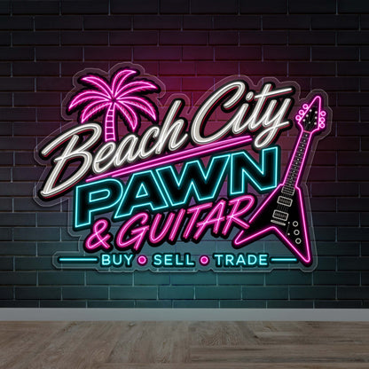 Beach City Pawn & Guitar - Premium Neon Artwork