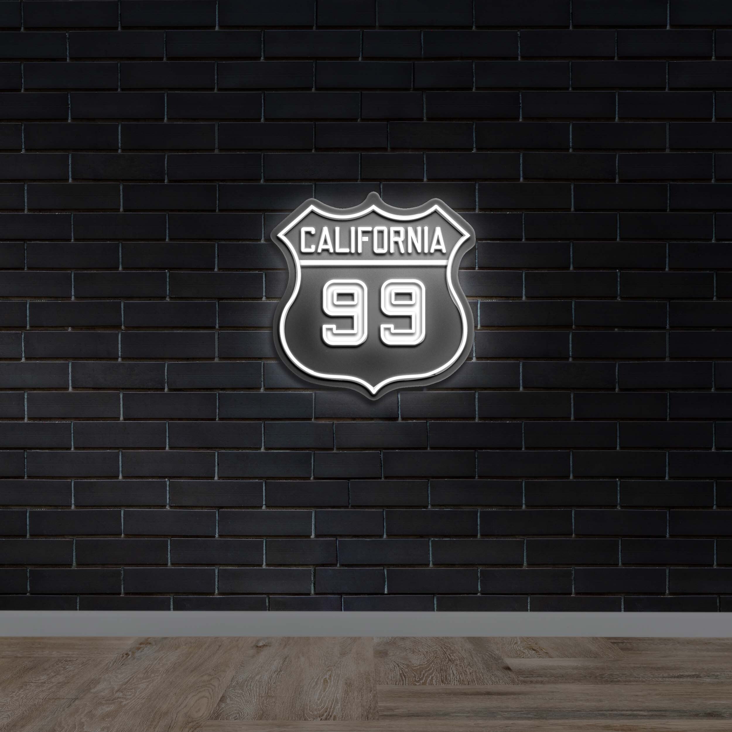 California 99 Highway Shield - Premium Neon Artwork