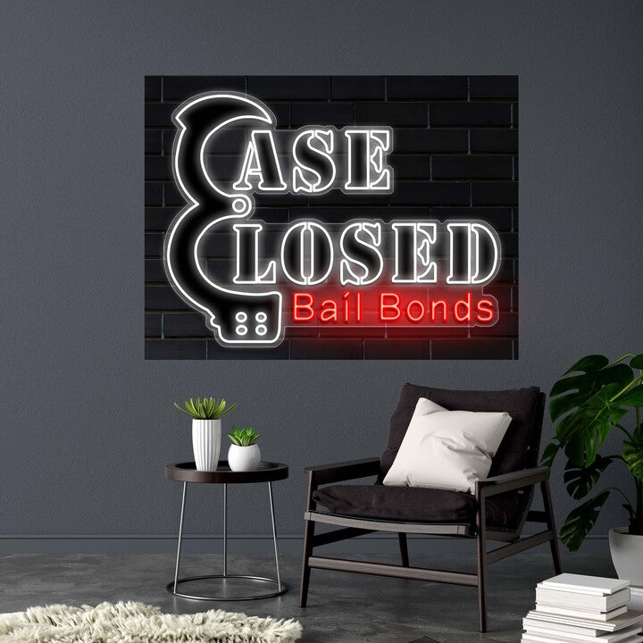 Case Closed Bail Bonds (version 2) - Premium Neon Artwork