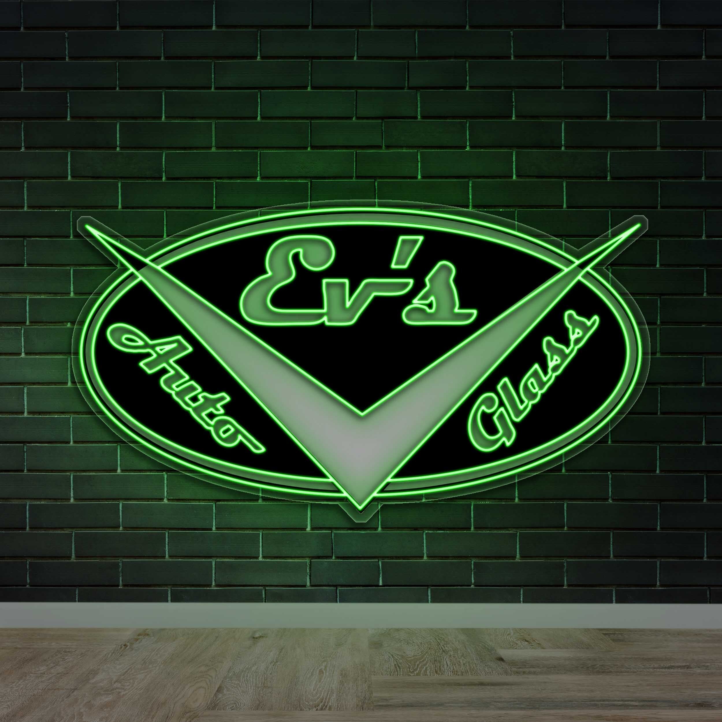 Ev's Auto Glass - Premium Neon Artwork