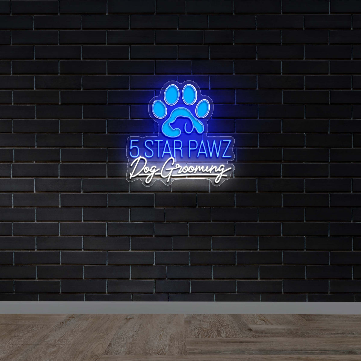 5 Star Pawz Dog Grooming - Premium Neon Artwork