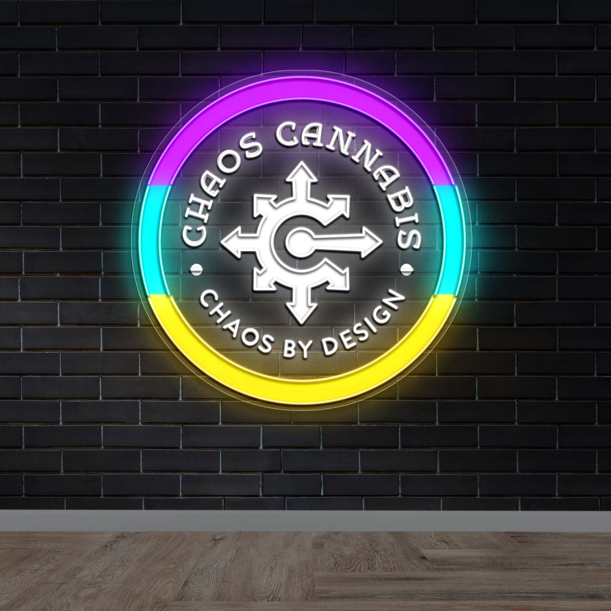 Chaos Cannabis - Premium Neon Artwork