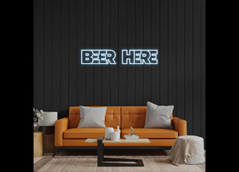 Custom Neon: beer here