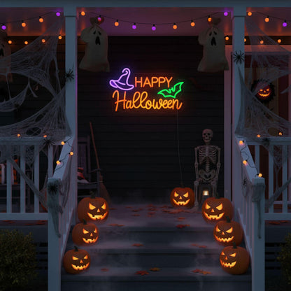 Happy Halloween Spooky Multi-Color - Events Decor LED Neon Sign