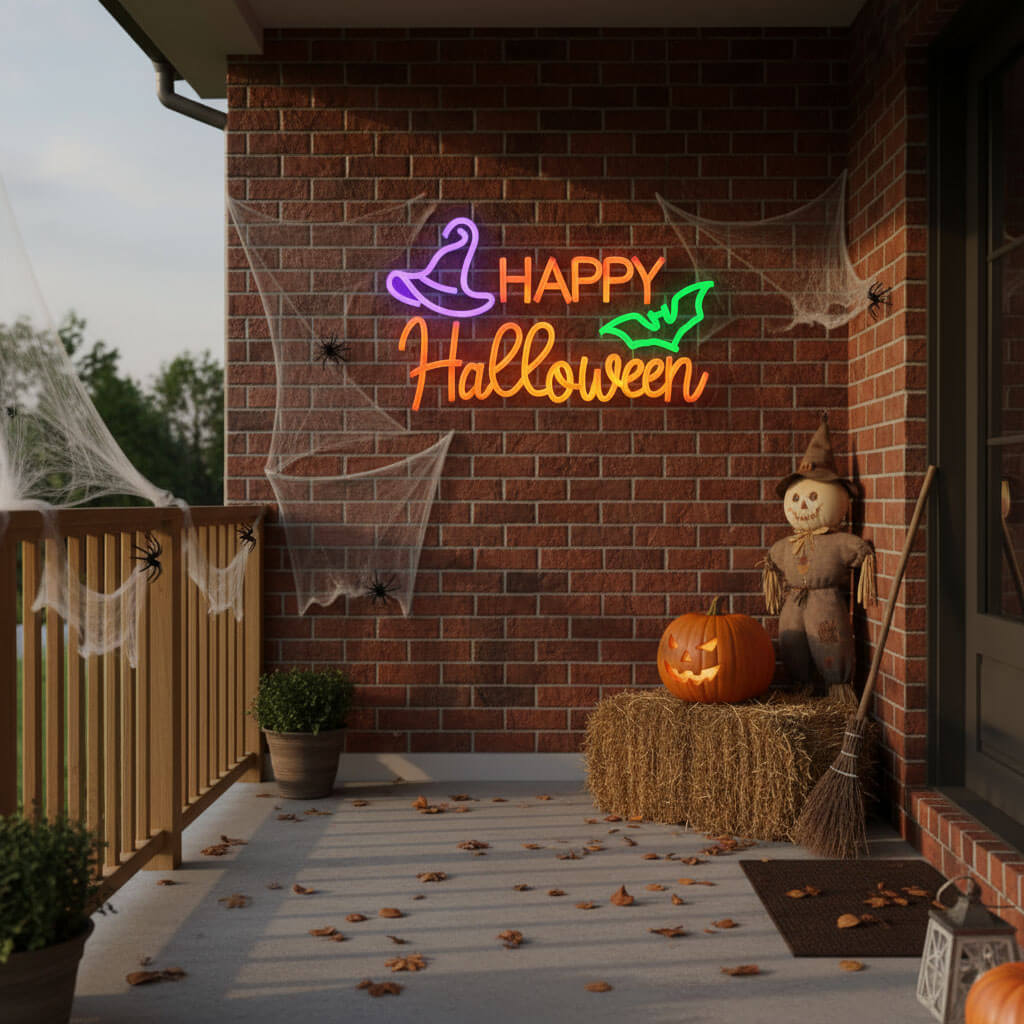 Happy Halloween Spooky Multi-Color - Events Decor LED Neon Sign