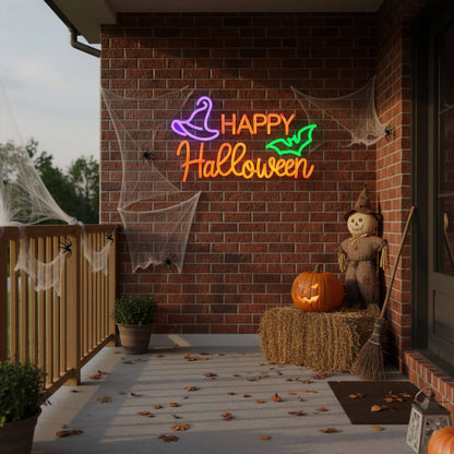 Happy Halloween Spooky Multi-Color - Events Decor LED Neon Sign