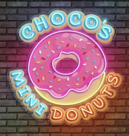 Choco’s Mini Donuts - Premium Neon Artwork