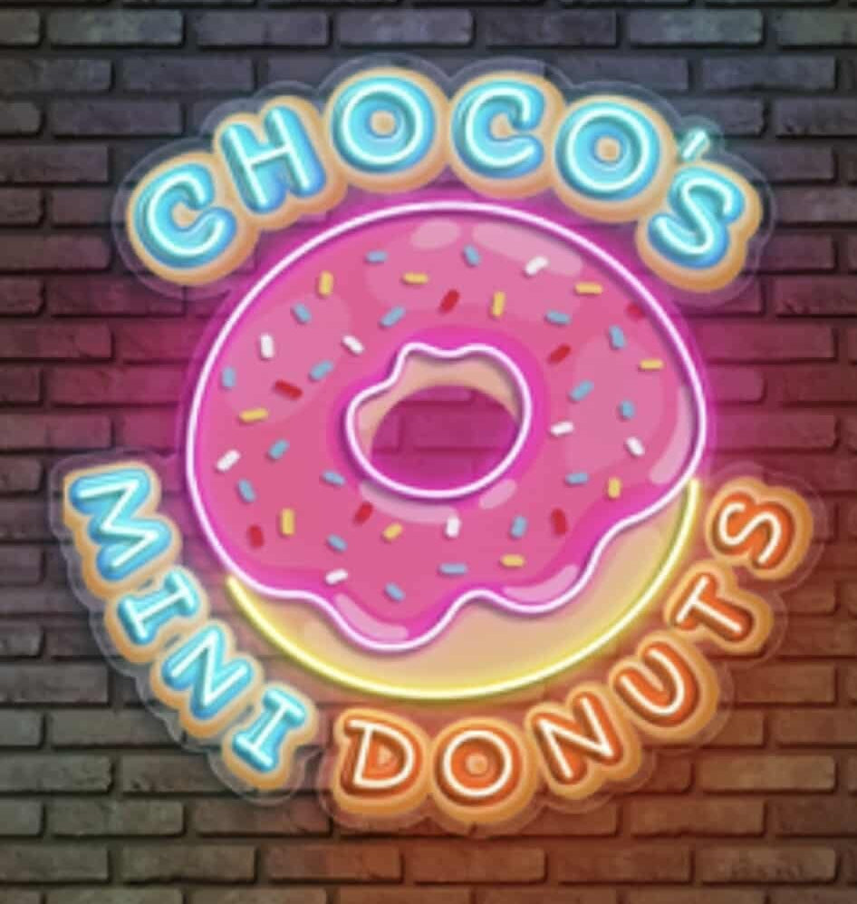 Choco’s Mini Donuts - Premium Neon Artwork