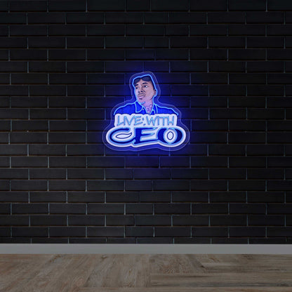 Live With CEO – Premium Neon Artwork