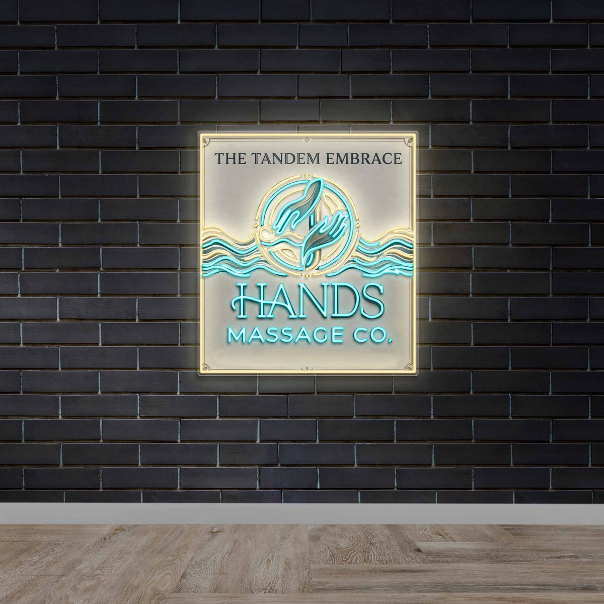 The Tandem Embrace Hands Massage Co. - Premium Neon Artwork