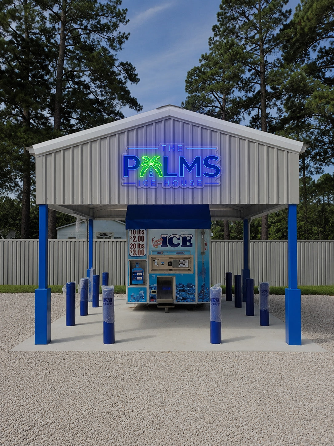 THE PALMS ICE HOUSE - Premium Neon Artwork