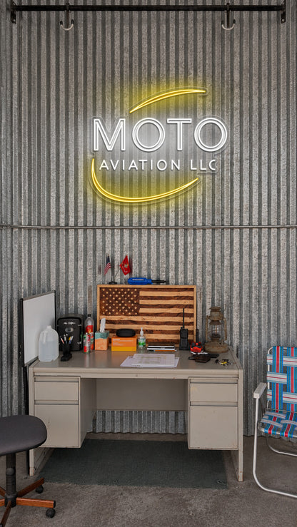 MOTO Aviation LLC - Premium Neon Artwork