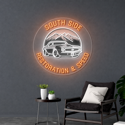 South Side Restoration & Speed Logo | 2nd version - Premium Neon Artwork