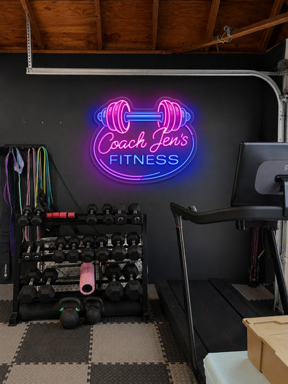 Coach Jen's Fitness - Premium Neon Artwork