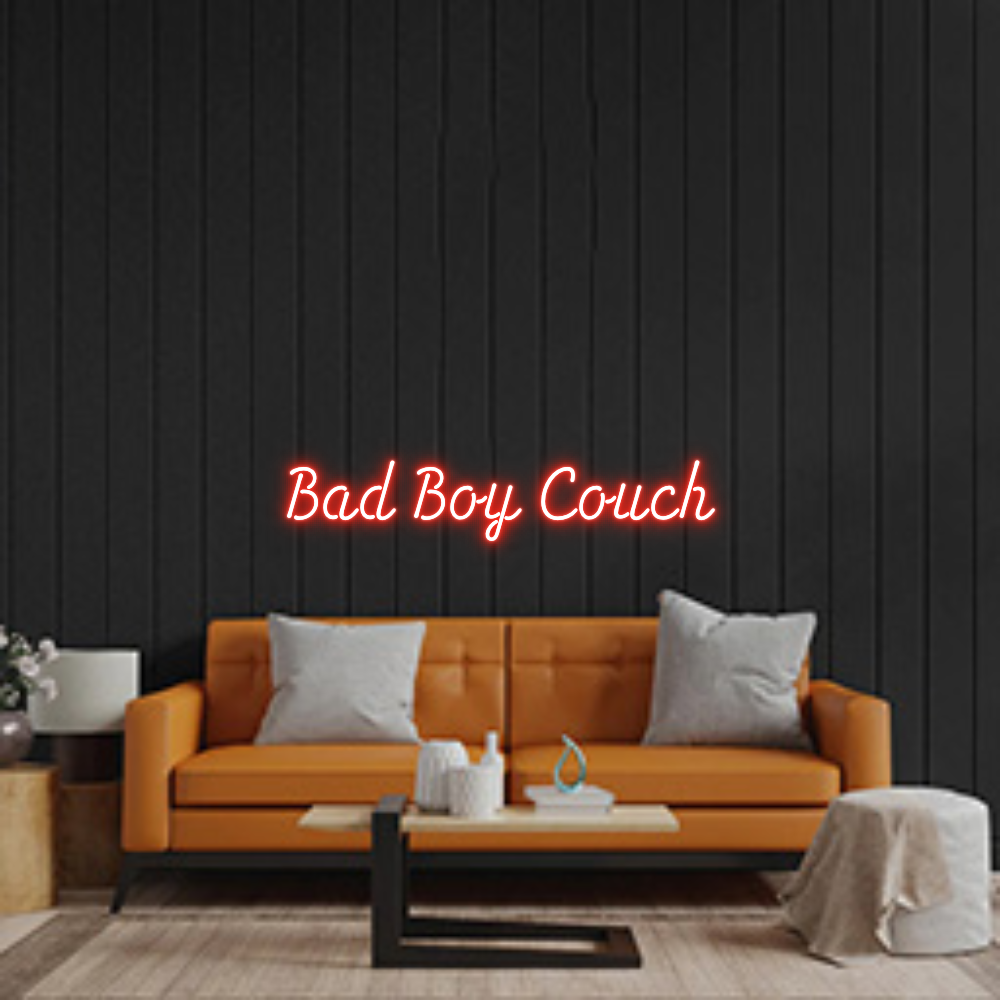 Custom Neon Sign: Bad Boy Couch