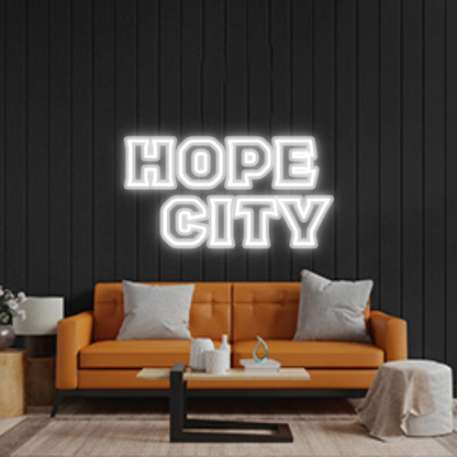 Custom Neon Sign: HOPE 
CITY