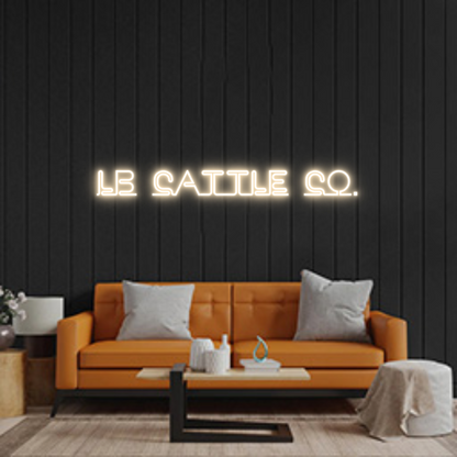 Custom Neon Sign: Lb Cattle Co.