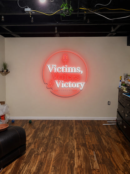 Victims, Voices & Victory - Premium Neon Artwork