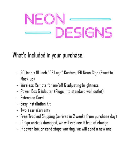 DE Logo - Premium Neon Artwork
