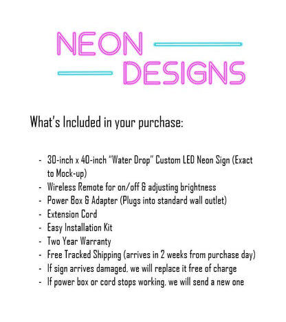 Water Drop - Premium Neon Artwork