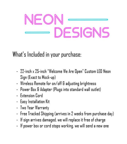 Welcome We Are Open - Premium Neon Artwork
