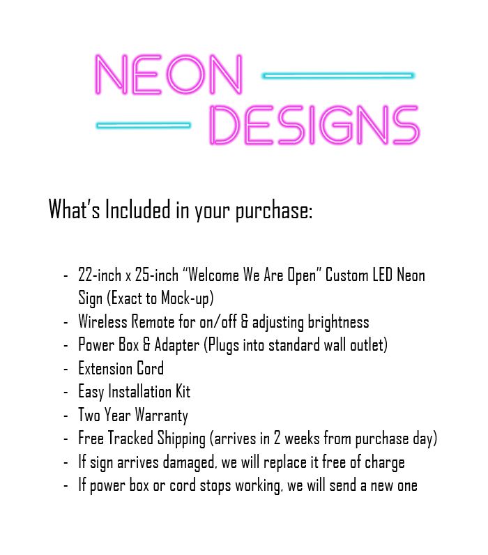 Welcome We Are Open - Premium Neon Artwork