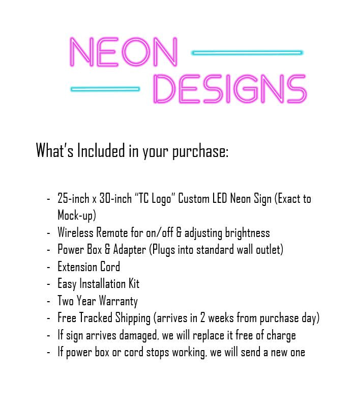 TC Logo - Premium Neon Artwork