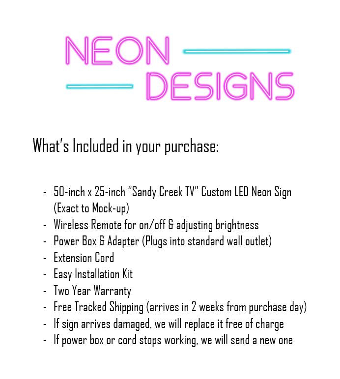 Sandy Creek TV - Premium Neon Artwork