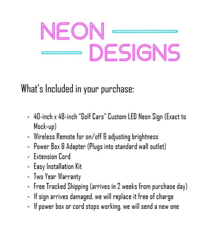 Golf Cars - Premium Neon Artwork
