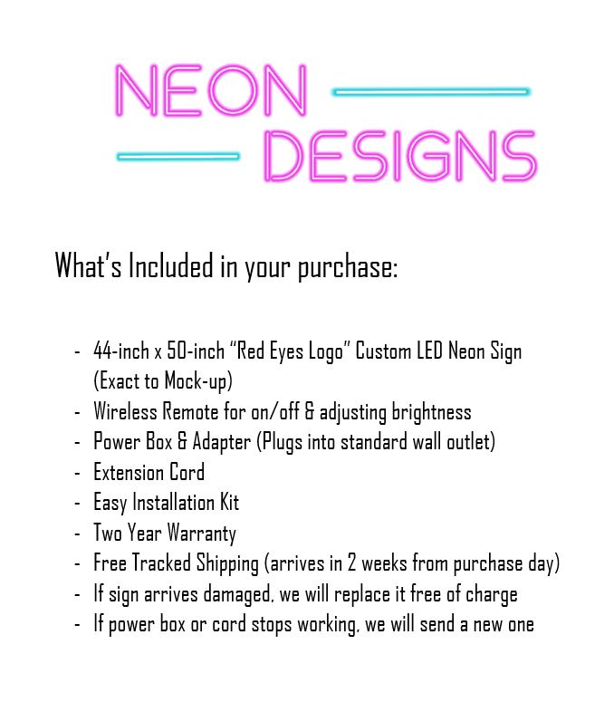 Red Eyes Logo - Premium Neon Artwork