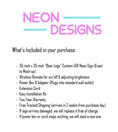 Bear Logo - Premium Neon Artwork