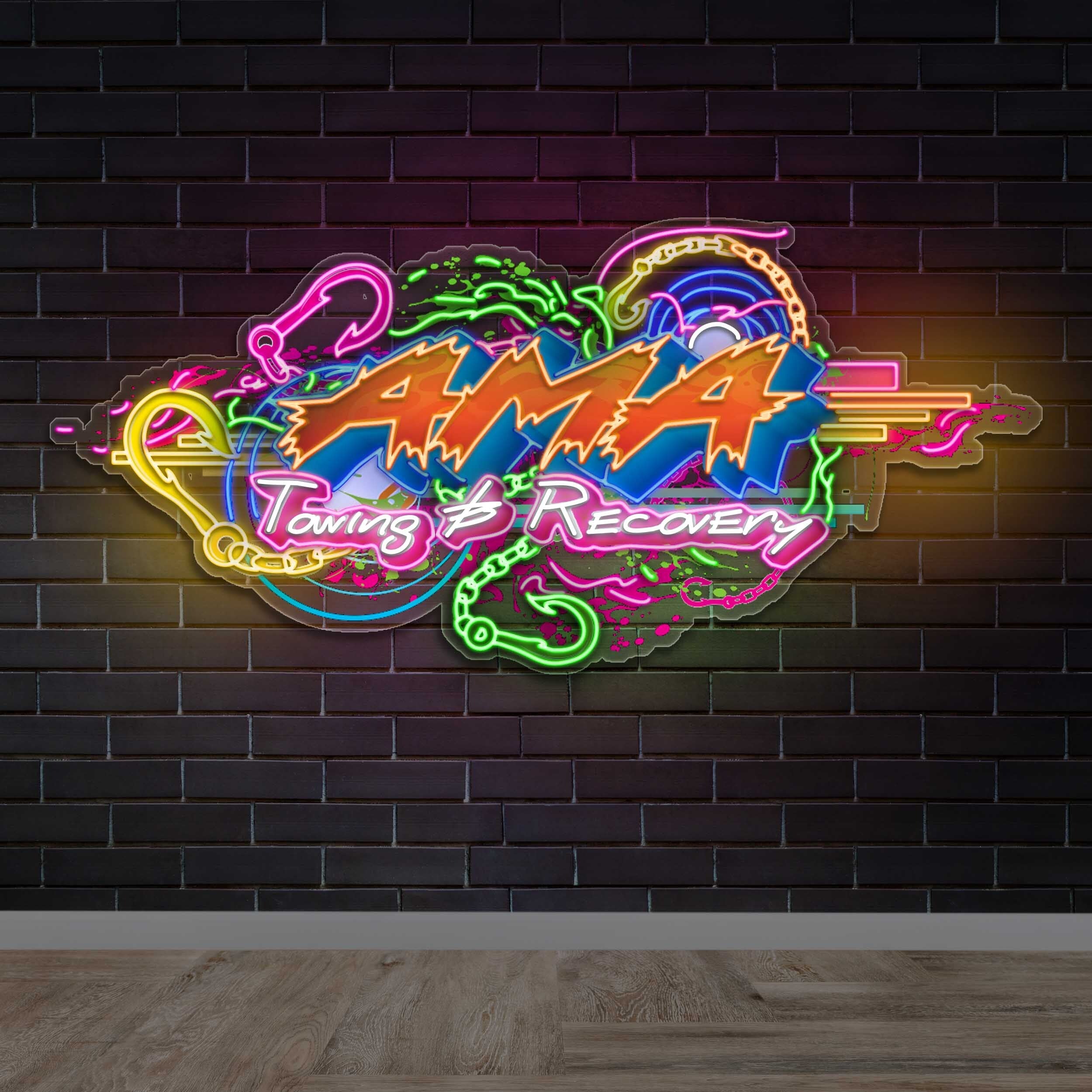 AMA Towing & Recovery - Premium Neon Artwork