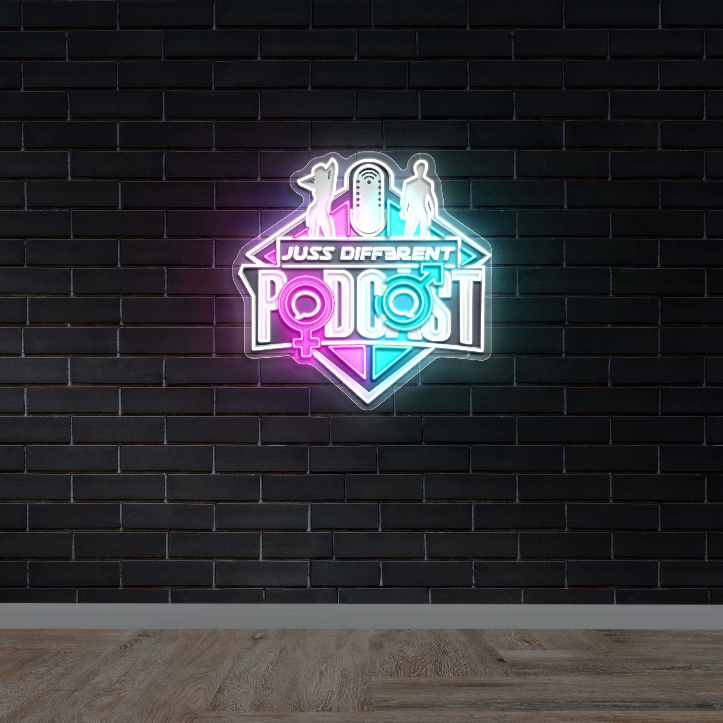 JUSS DIFFERENT PODCAST - Premium Neon Artwork