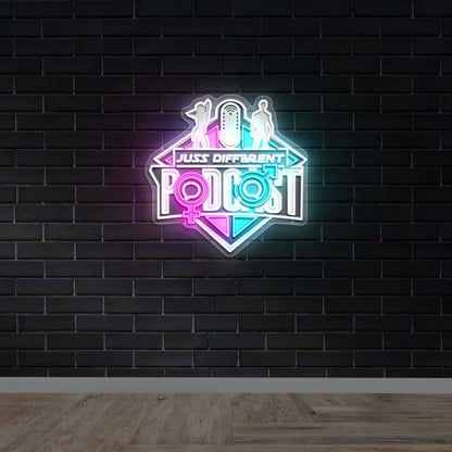 JUSS DIFFERENT PODCAST - Premium Neon Artwork