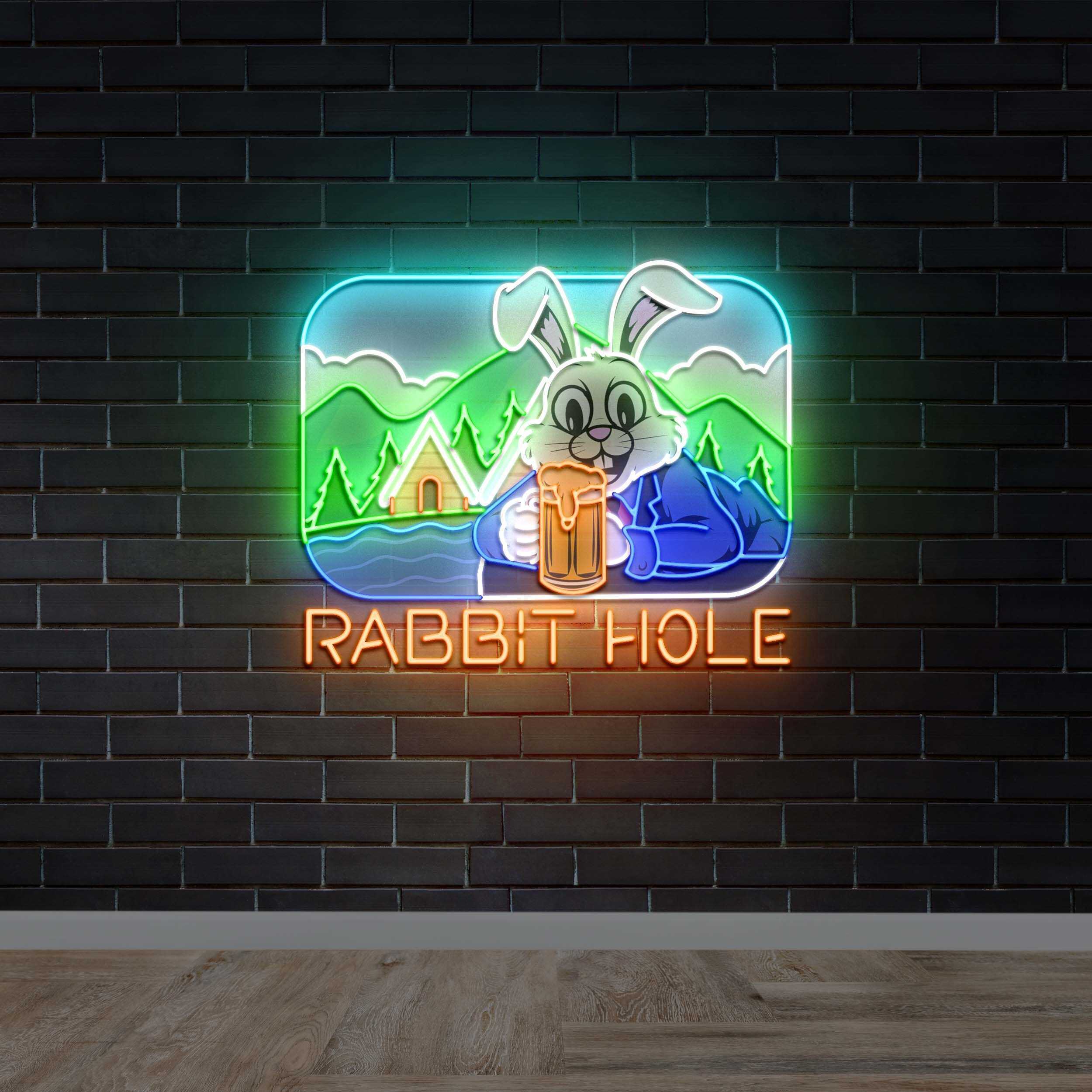Rabbit Hole - Premium Neon Artwork