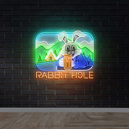 Rabbit Hole - Premium Neon Artwork