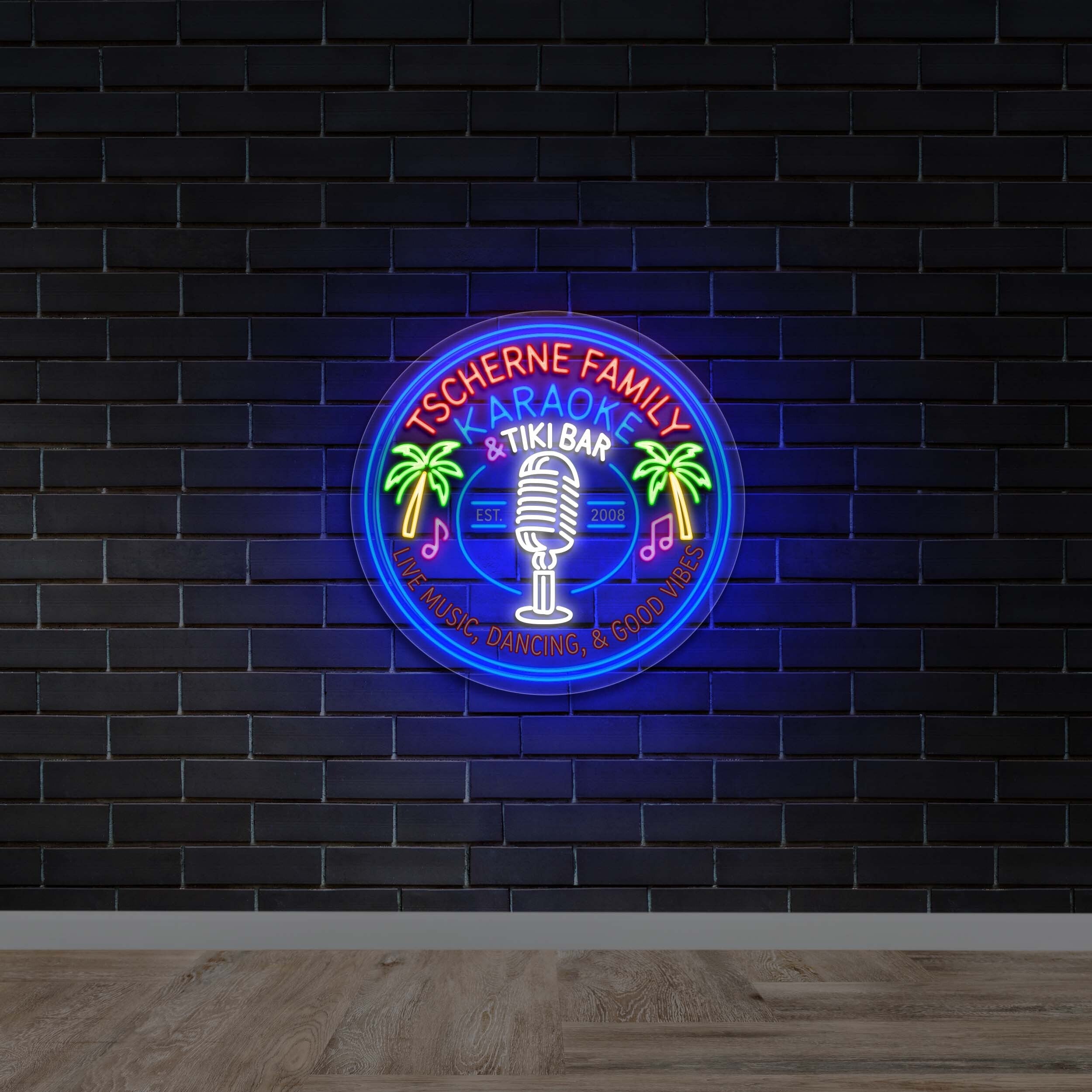 Tscherne Family Karaoke & Tiki Bar - Premium Neon Artwork