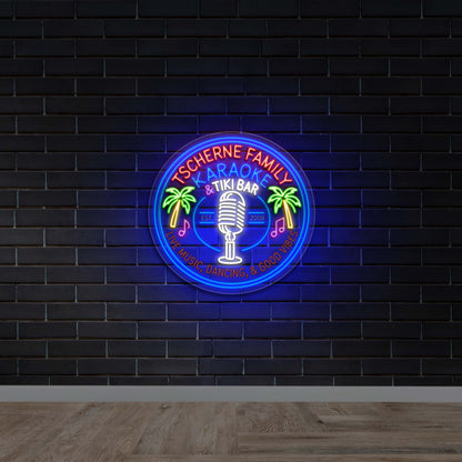 Tscherne Family Karaoke & Tiki Bar - Premium Neon Artwork