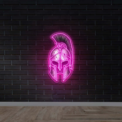 Spartan Warrior Helmet - Premium Neon Artwork