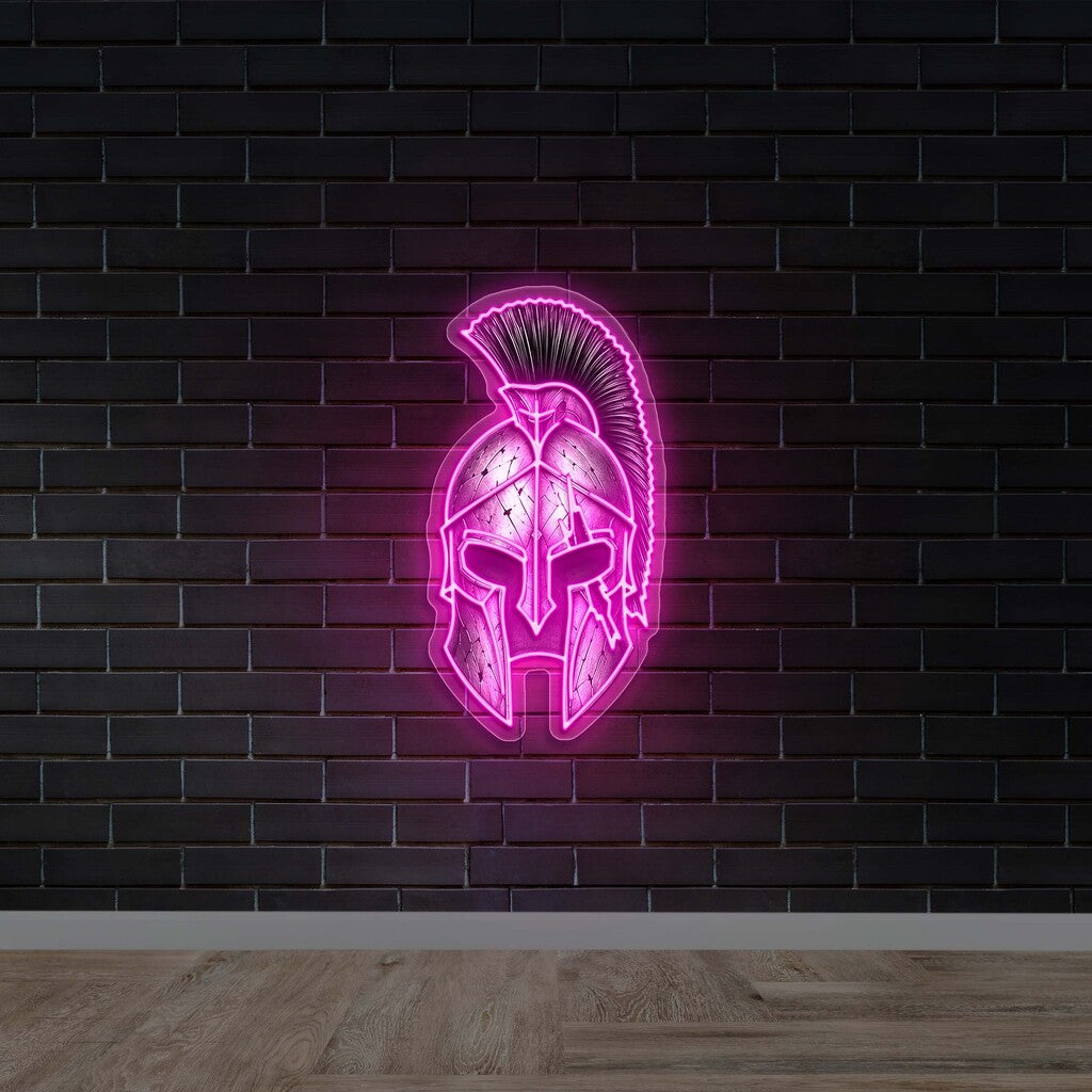 Spartan Warrior Helmet - Premium Neon Artwork