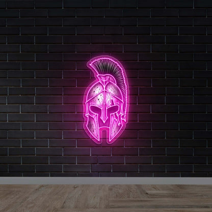 Spartan Warrior Helmet - Premium Neon Artwork