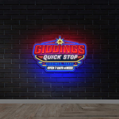 Giddings Quick Stop - Premium Neon Artwork