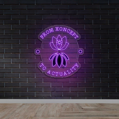 From Xoncept To Actuality Lotus Seal - Premium Neon Artwork
