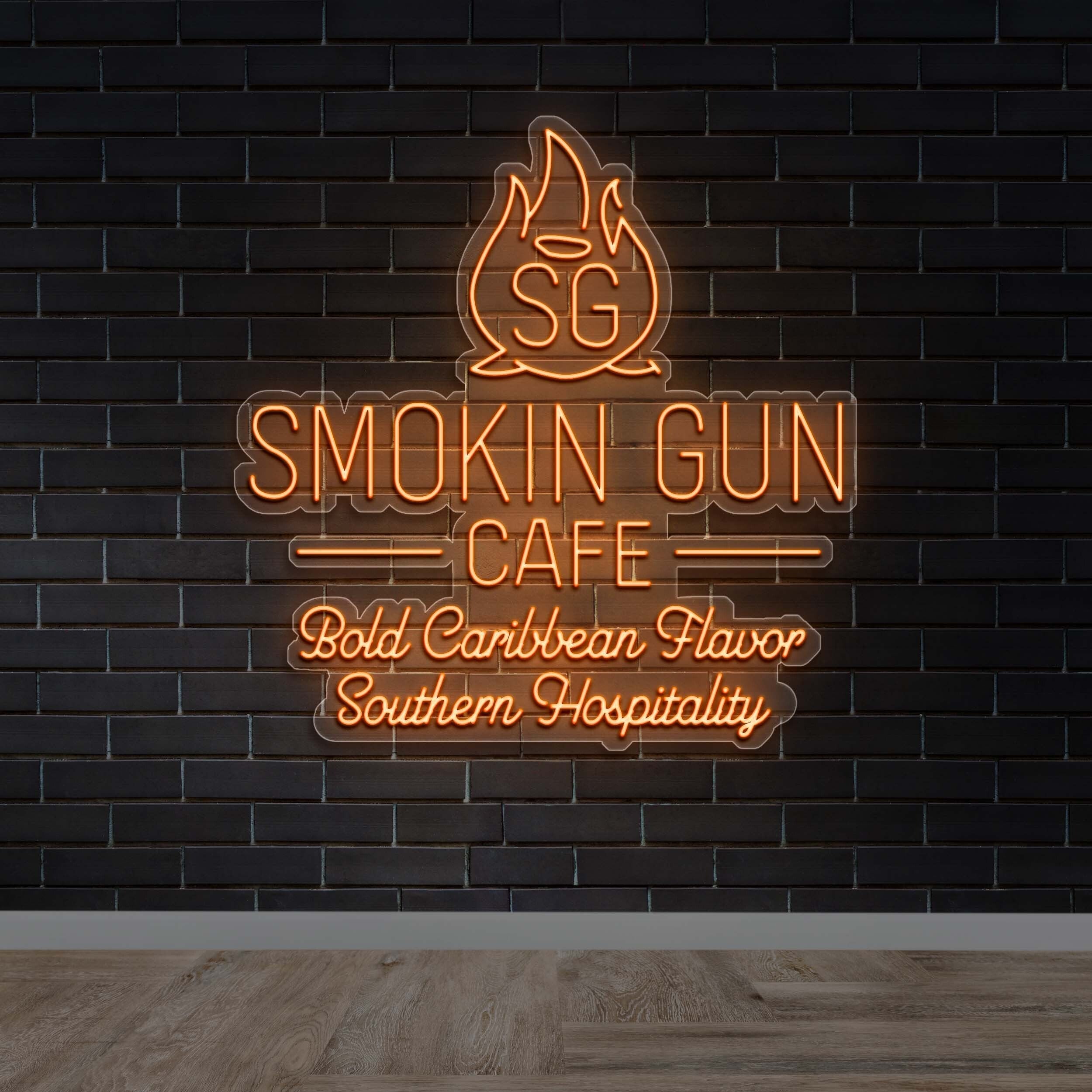 SMOKIN GUN CAFE - Premium Neon Artwork
