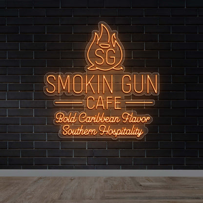 SMOKIN GUN CAFE - Premium Neon Artwork