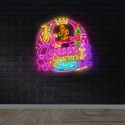 Da Queen Quarter's Lounge - Premium Neon Artwork