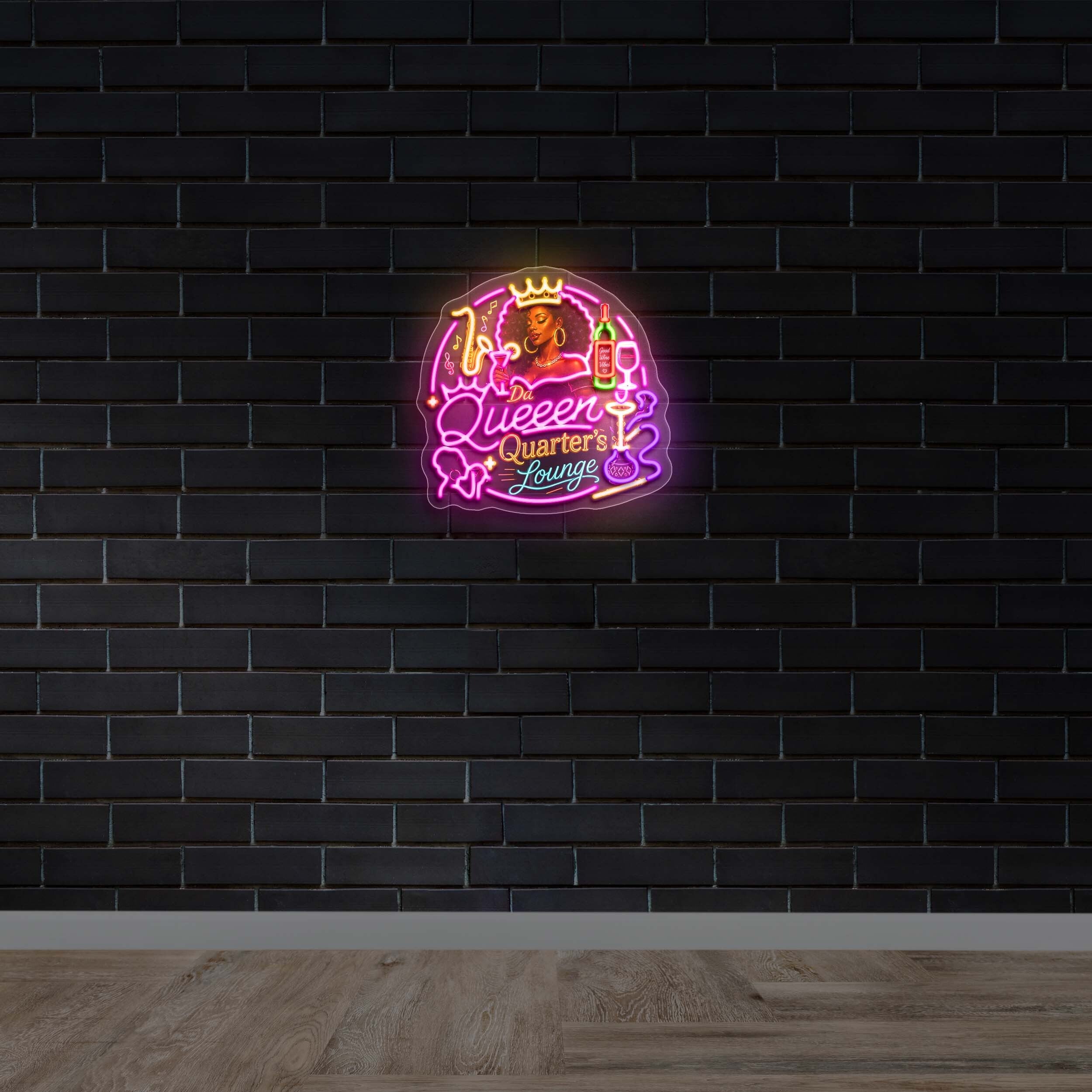 Da Queen Quarter's Lounge - Premium Neon Artwork