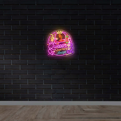 Da Queen Quarter's Lounge - Premium Neon Artwork