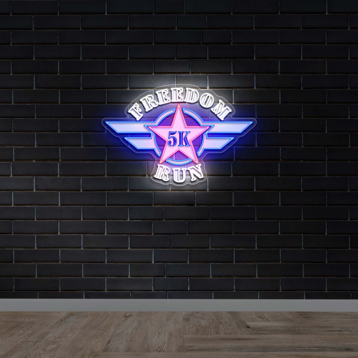 Freedom Run 5K - Premium Neon Artwork
