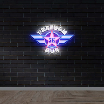 Freedom Run 5K - Premium Neon Artwork